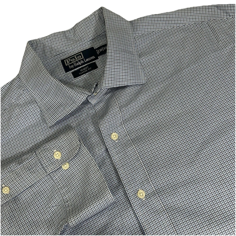 Polo Ralph Lauren Regent Classic Fit Mens‎ XXL Blue Plaid Long Sleeve Shirt